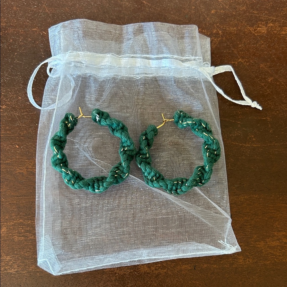 Artisan Handmade Macrame Hoop Earrings